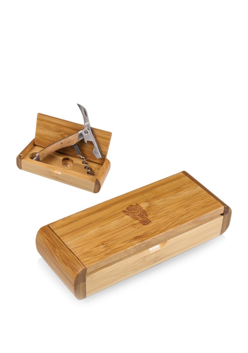 NCAA NC State Wolfpack Elan Deluxe Corkscrew in Bamboo Box