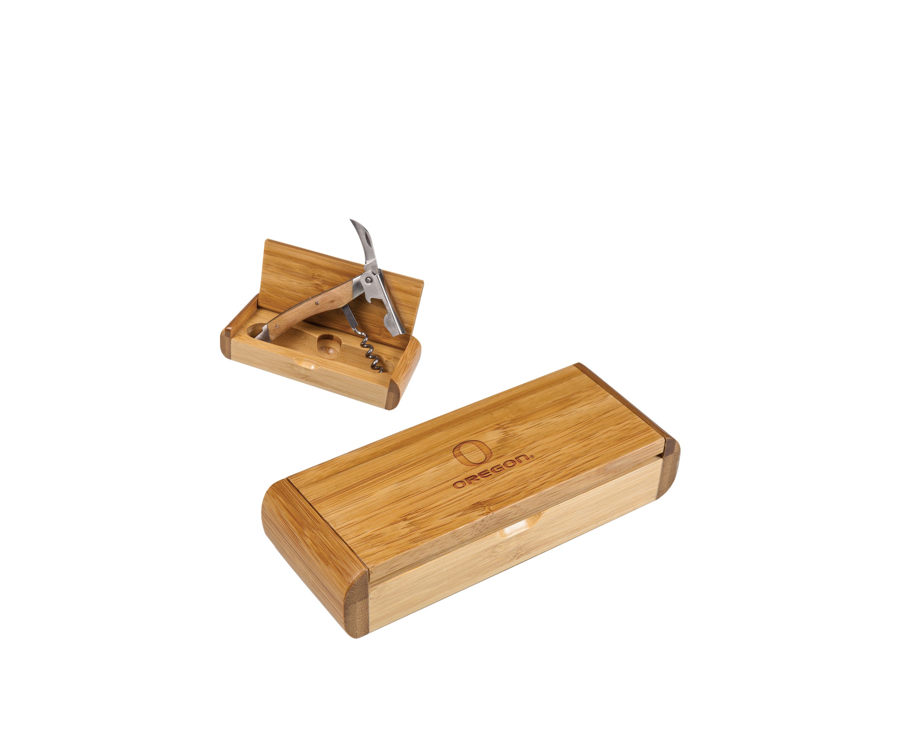 NCAA Oregon Ducks Elan Deluxe Corkscrew in Bamboo Box