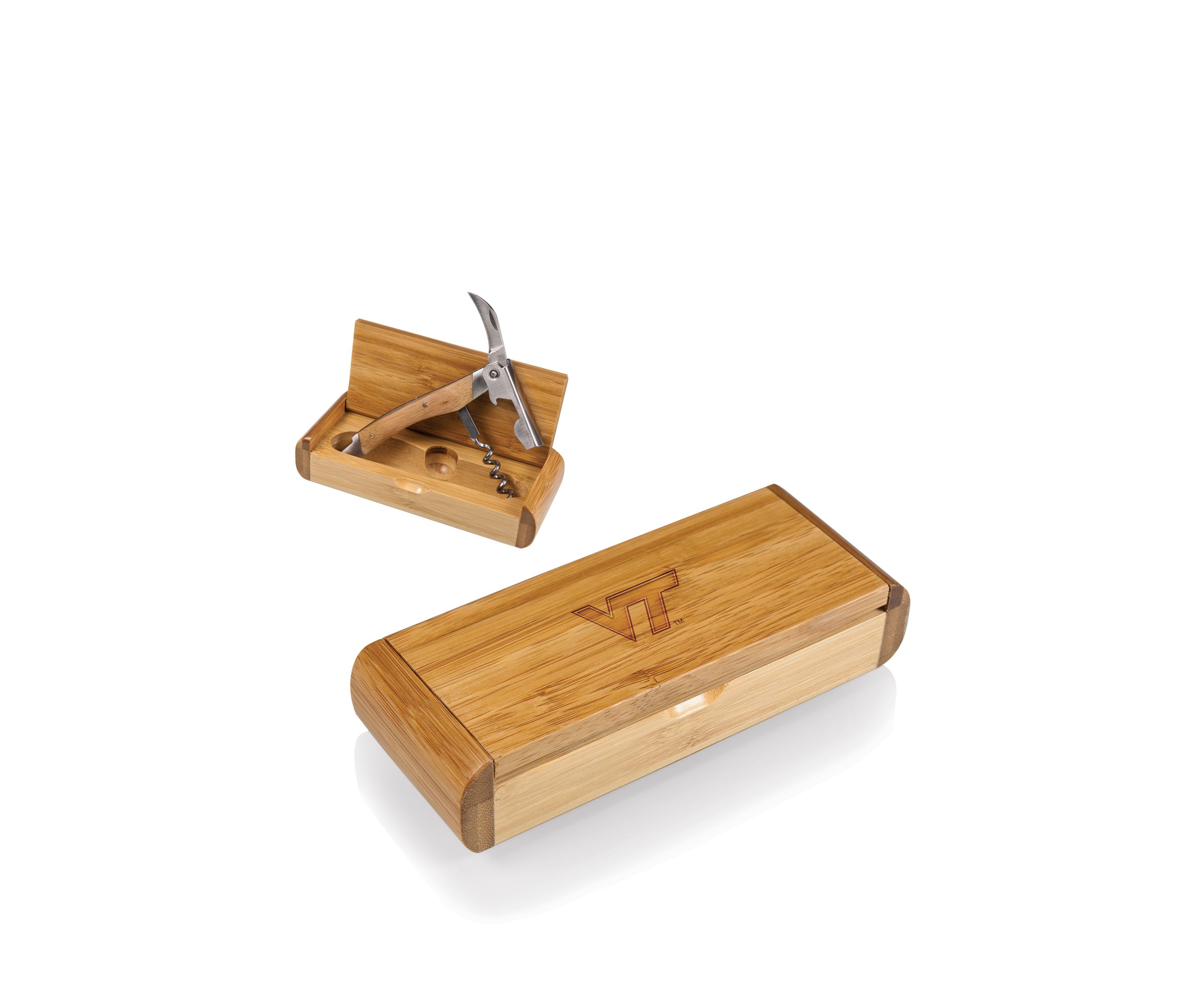NCAA Virginia Tech Hokies Elan Deluxe Corkscrew in Bamboo Box