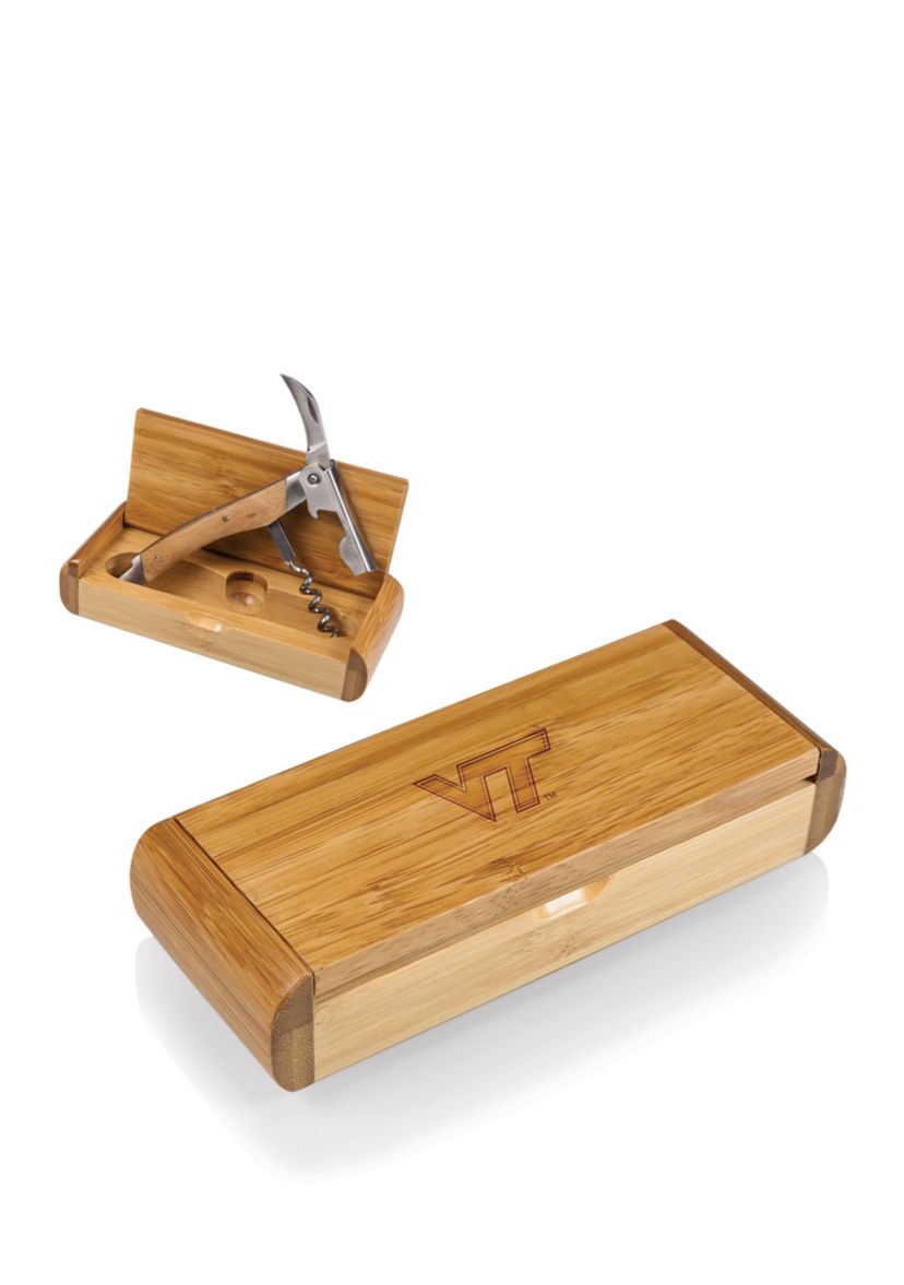 NCAA Virginia Tech Hokies Elan Deluxe Corkscrew in Bamboo Box