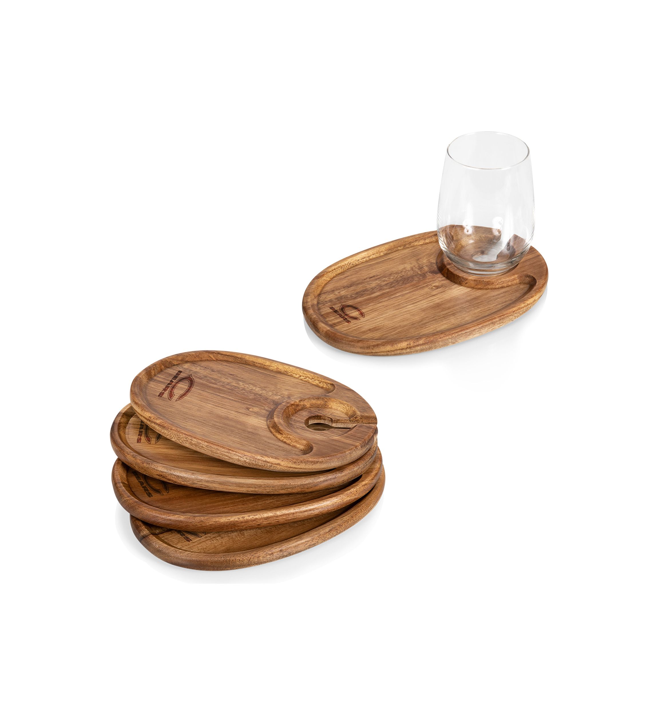 NFL Chicago Bears Wine Appetizer Plate Set Of 4
