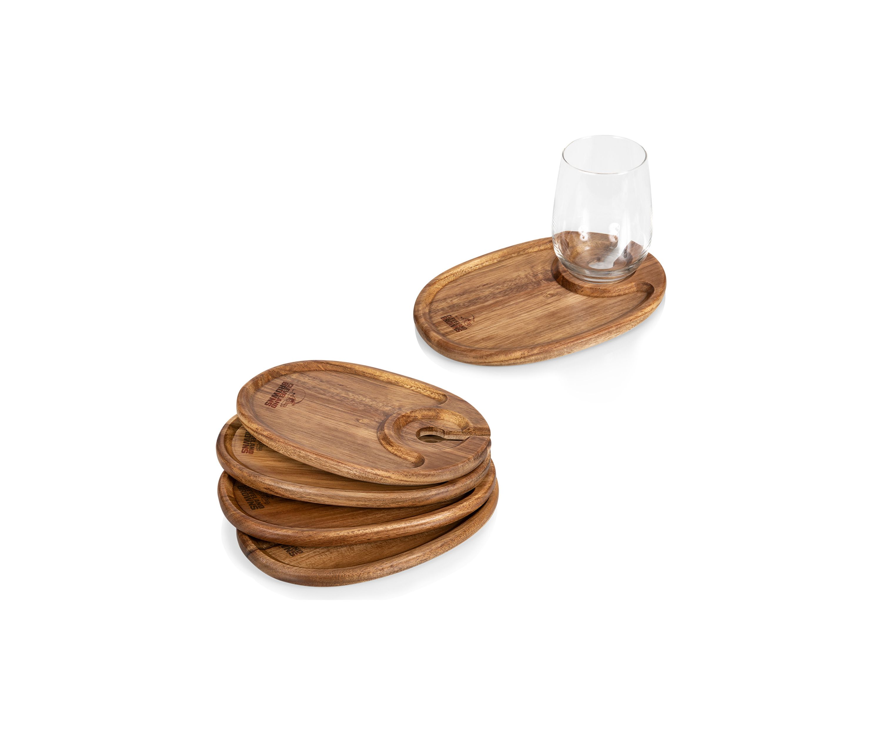 NFL Cleveland Browns Wine Appetizer Plate Set Of 4