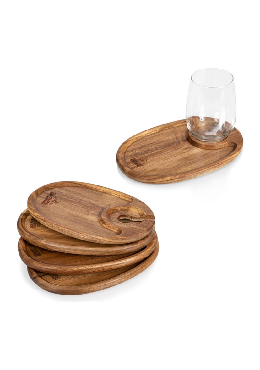 NFL Cleveland Browns Wine Appetizer Plate Set Of 4