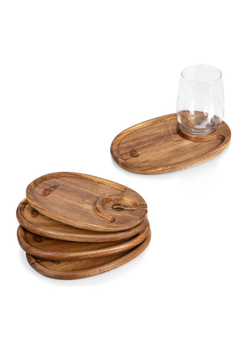 NFL Tennessee Titans Wine Appetizer Plate Set Of 4