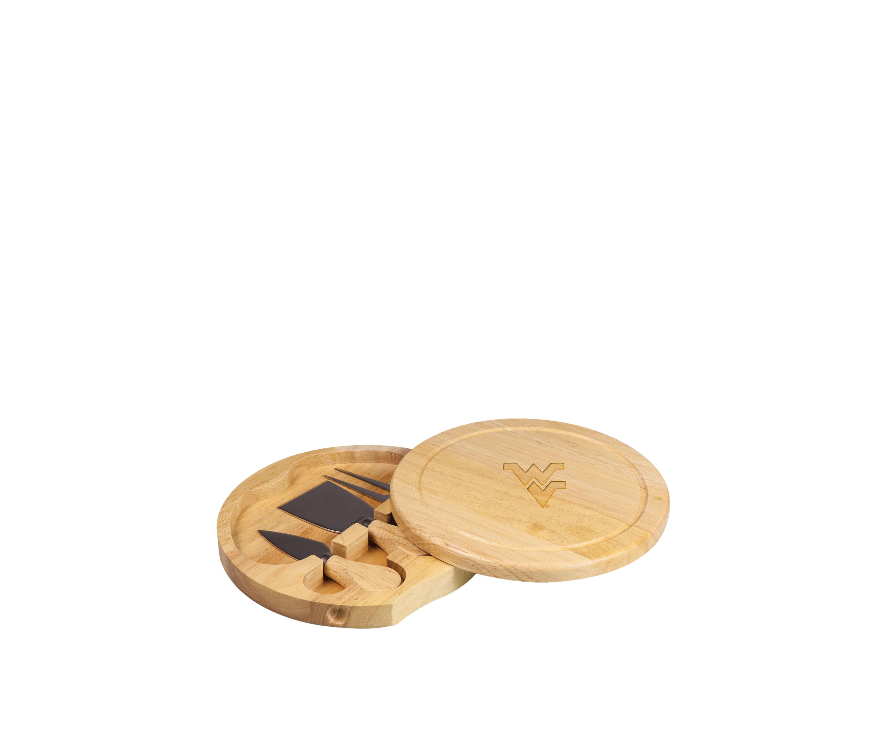 NCAA West Virginia Mountaineers Brie Cheese Cutting Board & Tools Set