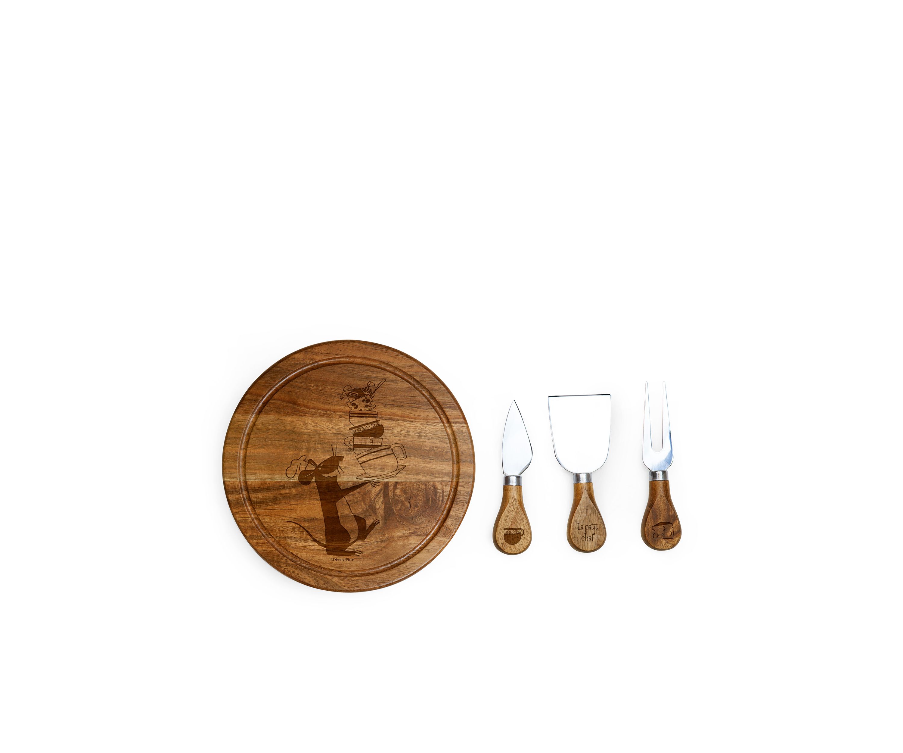 Ratatouille Acacia Brie Cheese Board and Tools Set