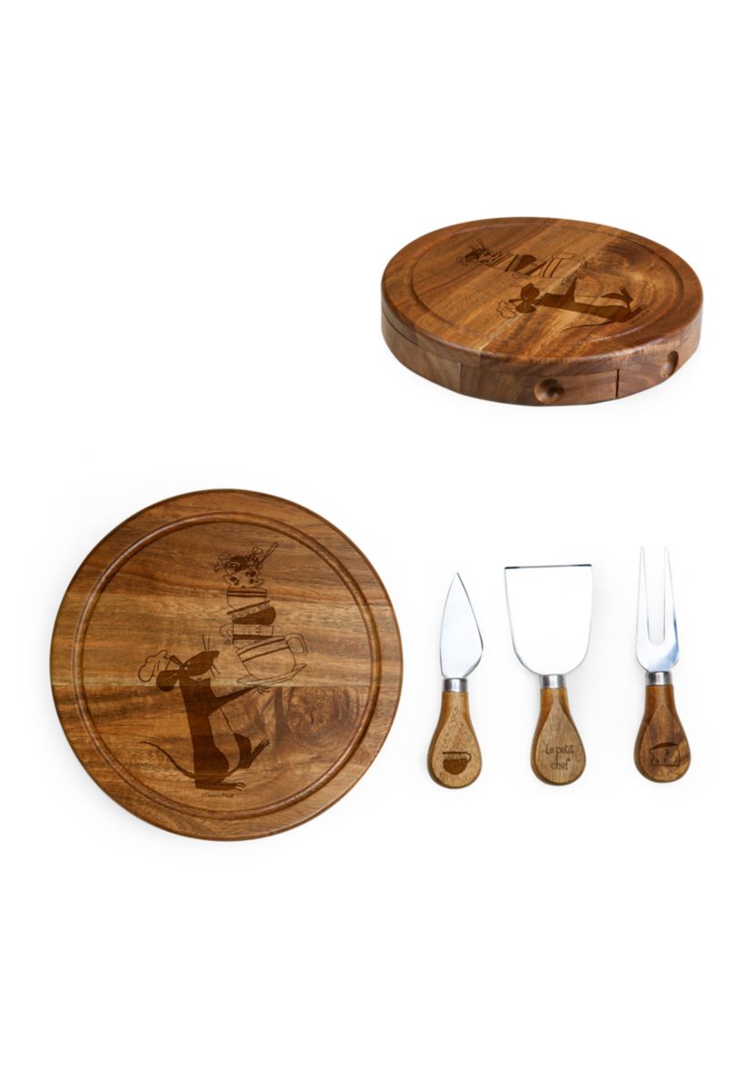 Ratatouille Acacia Brie Cheese Board and Tools Set