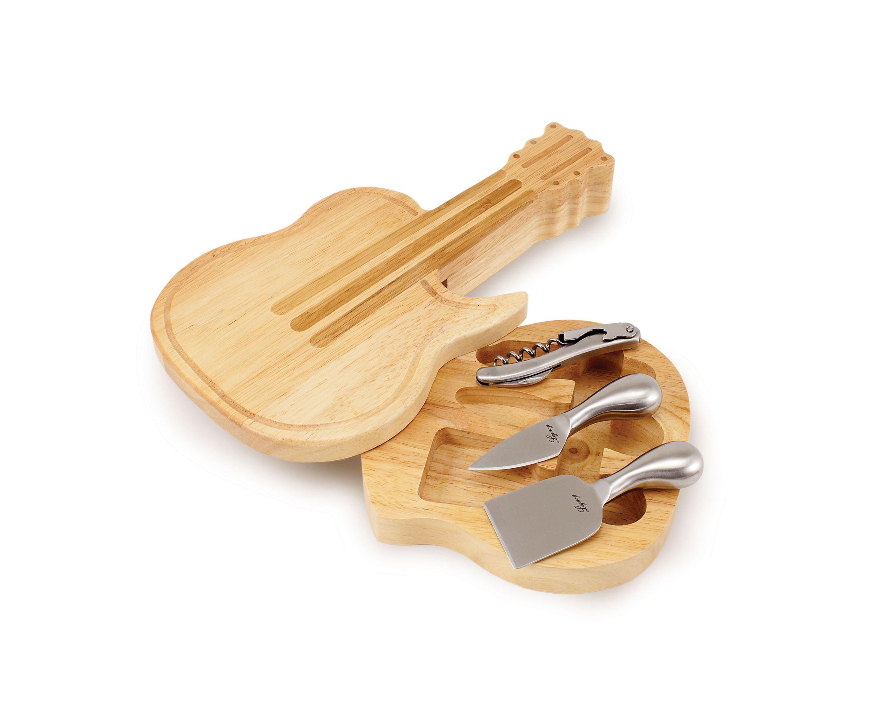 Guitar Cheese Cutting Board & Tools Set
