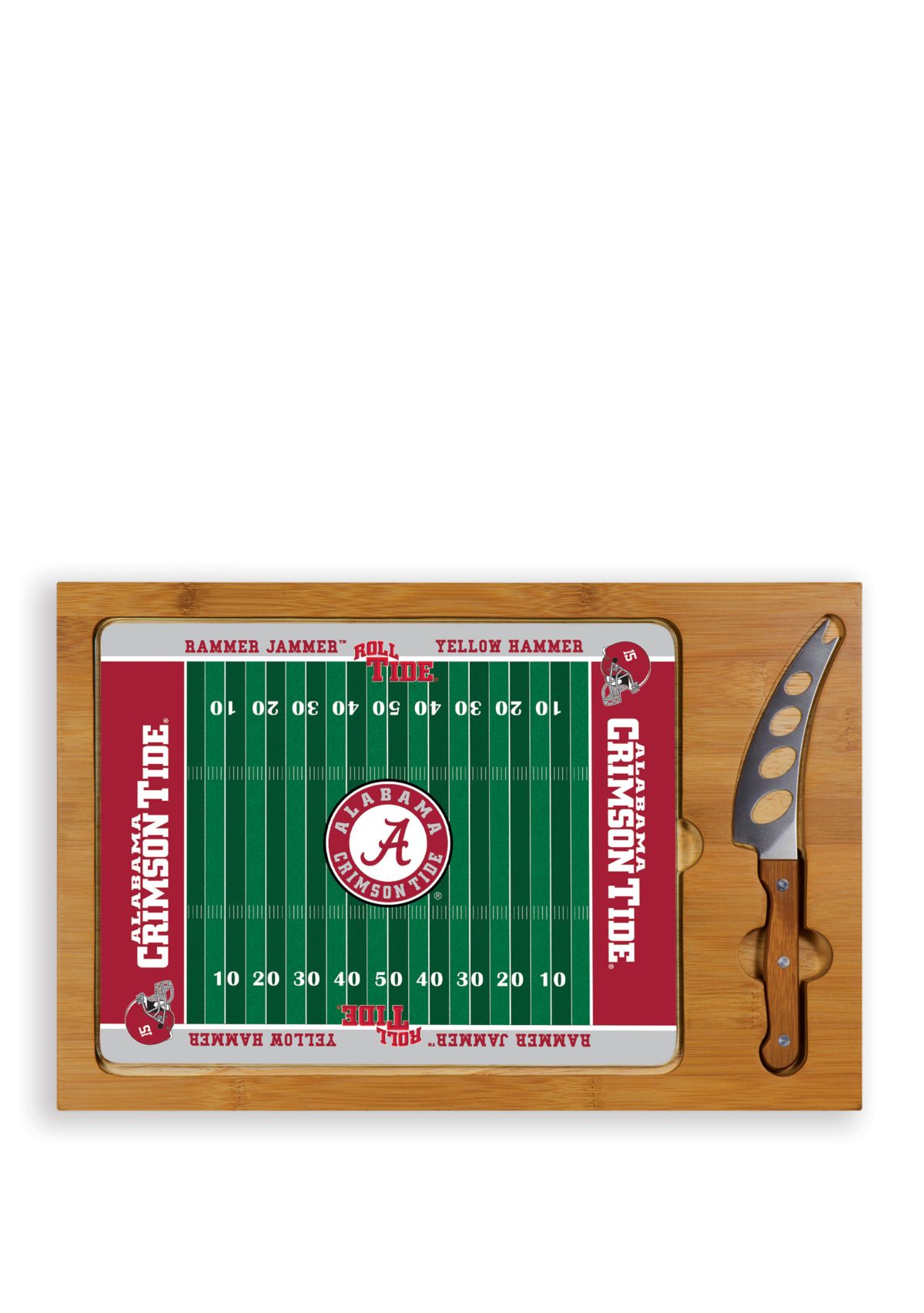 NCAA Alabama Crimson Tide Icon Glass Top Cutting Board & Knife Set
