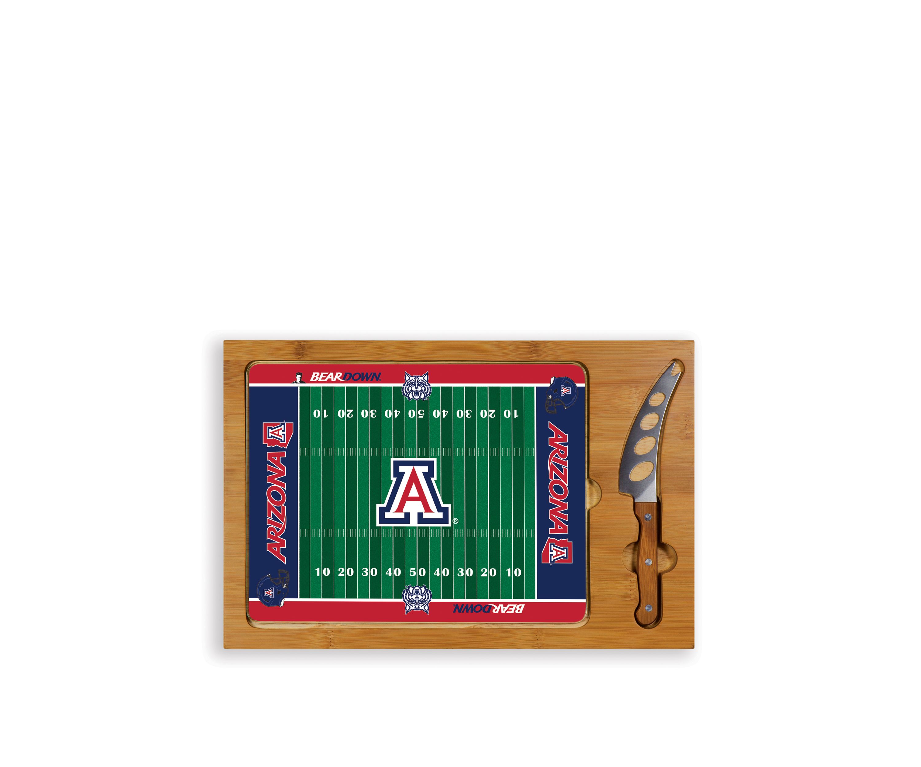 NCAA Arizona Wildcats Icon Glass Top Cutting Board & Knife Set