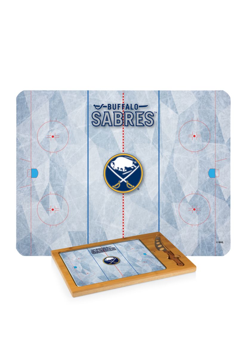 NHL Buffalo Sabres Icon Glass Top Cutting Board & Knife Set