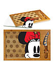 Minnie Mouse Icon Glass Top Serving Tray & Knife Set By Picnic Time