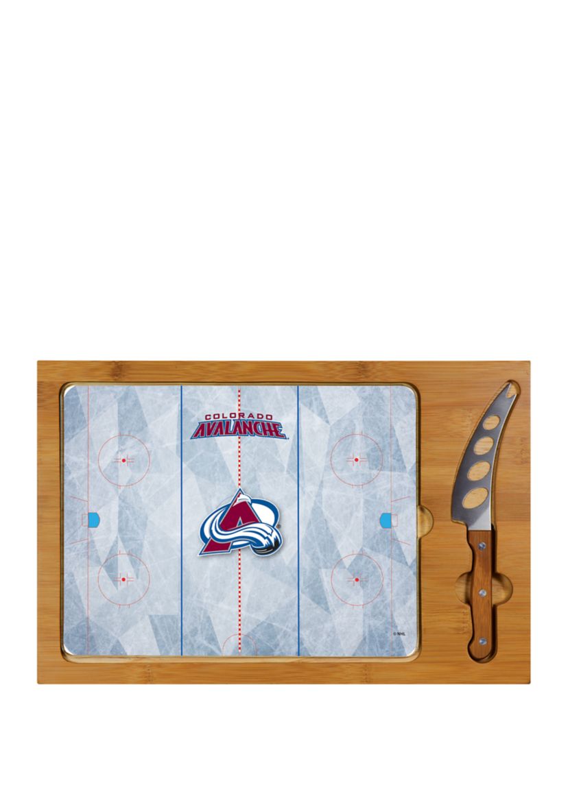 NHL Colorado Avalanche Icon Glass Top Cutting Board & Knife Set