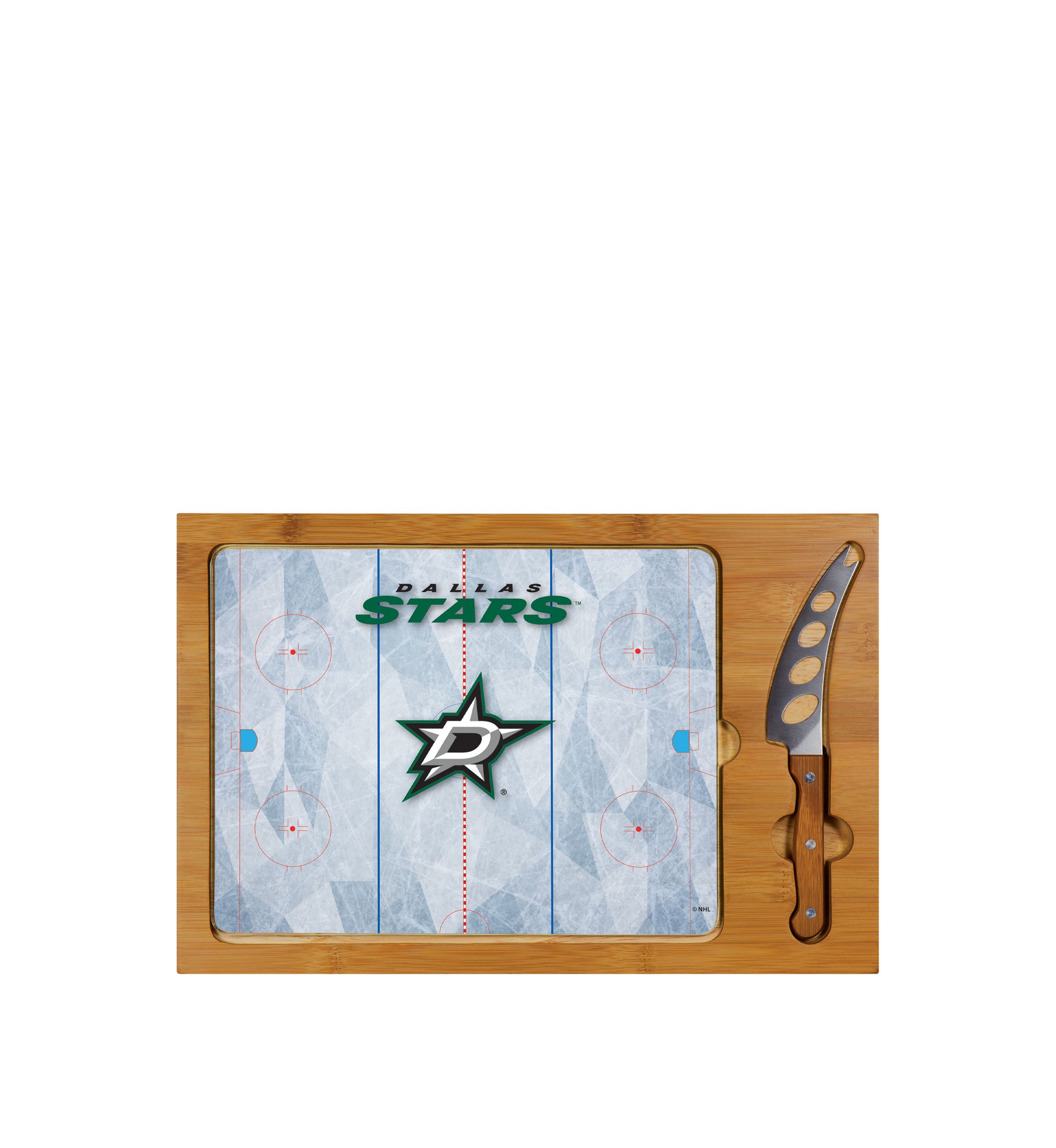 NHL Dallas Stars Icon Glass Top Cutting Board & Knife Set