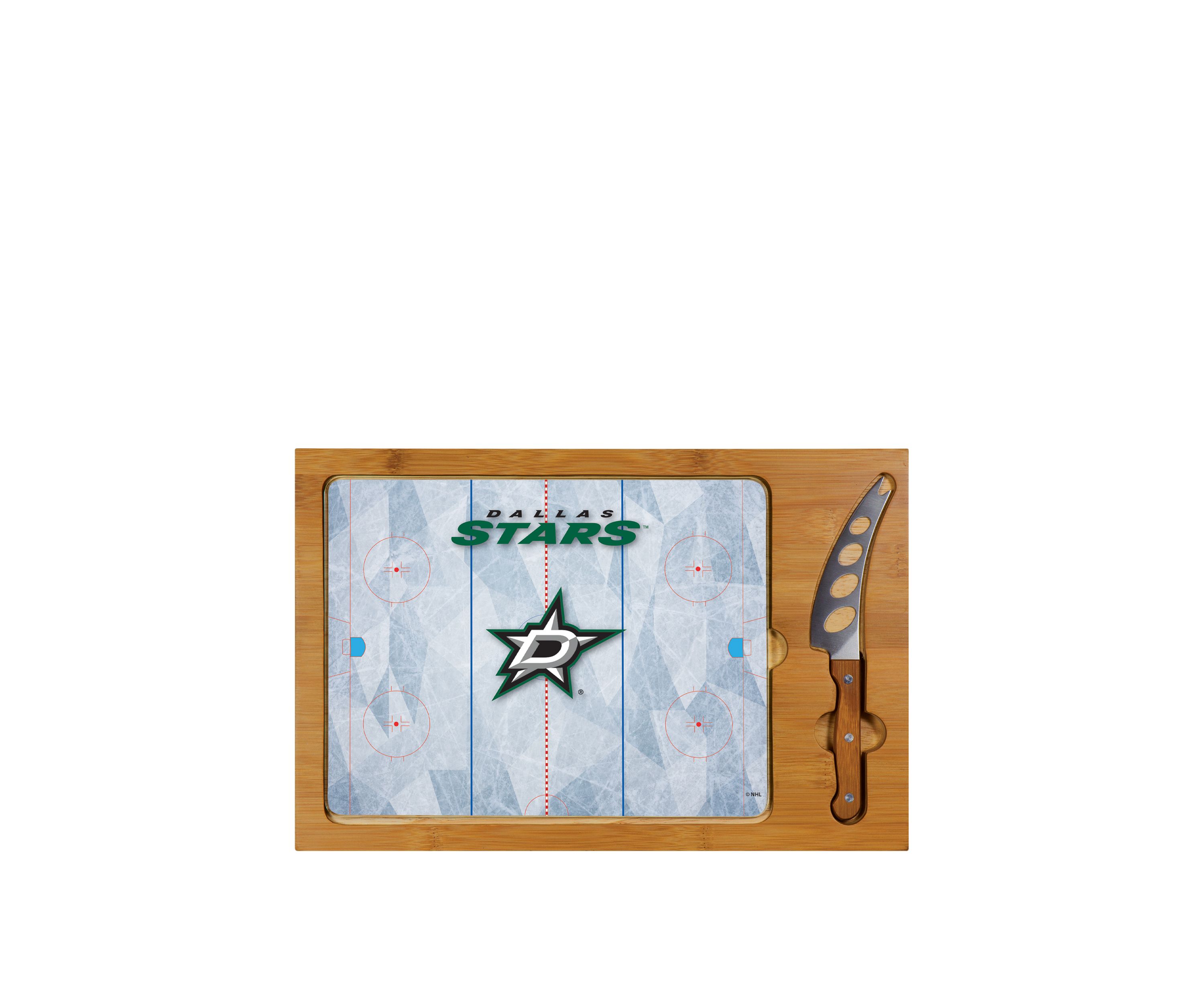 NHL Dallas Stars Icon Glass Top Cutting Board & Knife Set
