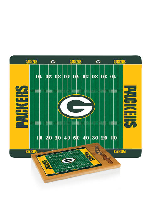 NFL Green Bay Packers Icon Glass Top Cutting Board & Knife Set