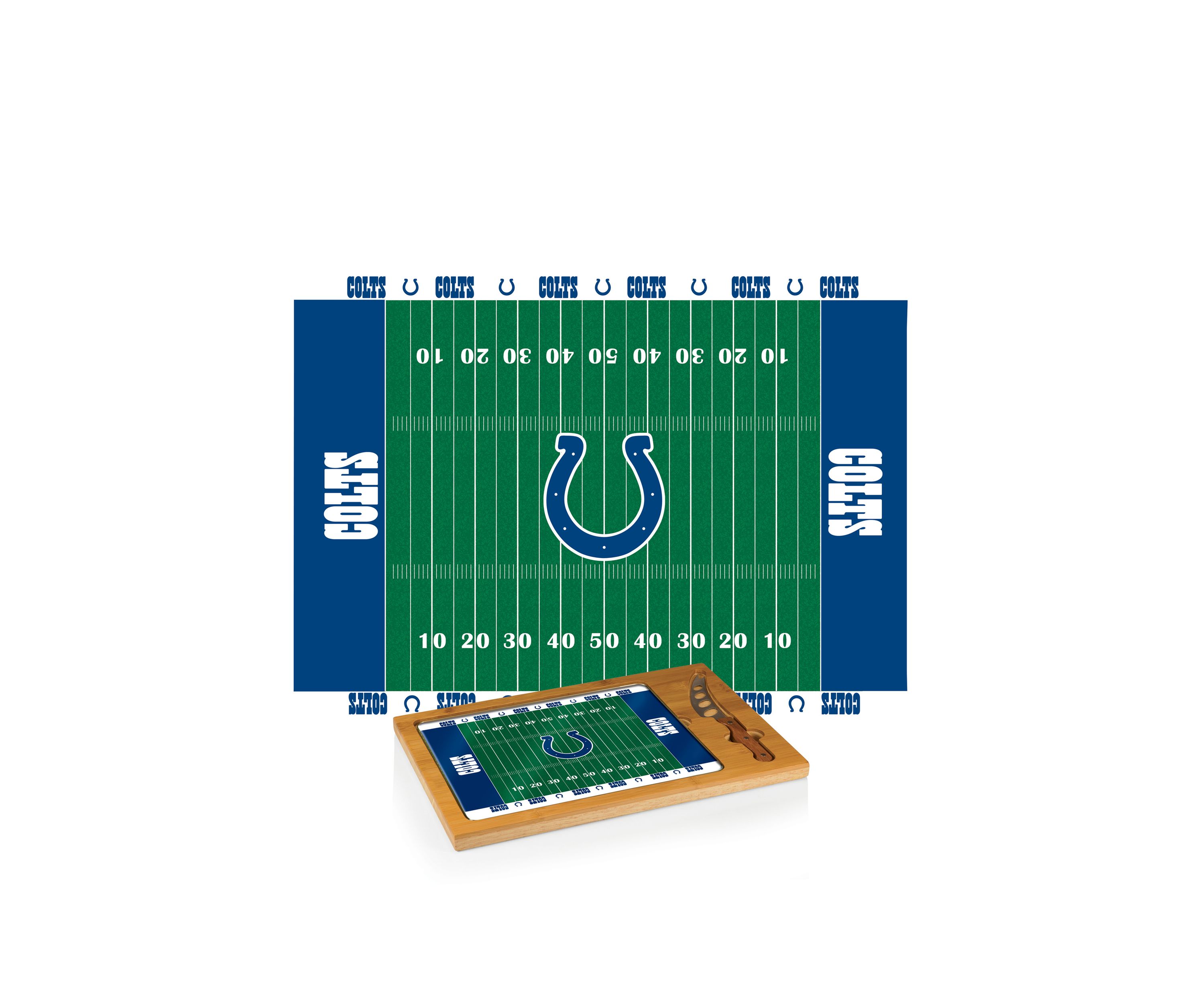 NFL Indianapolis Colts Icon Glass Top Cutting Board & Knife Set