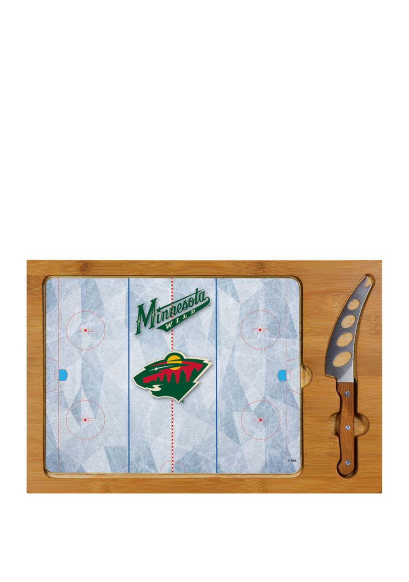 NHL Minnesota Wild Icon Glass Top Cutting Board & Knife Set
