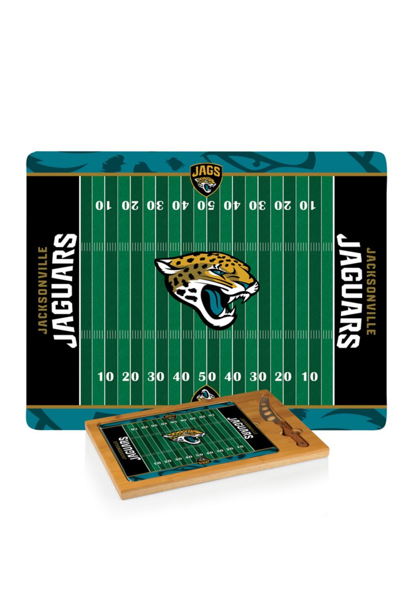 NFL Jacksonville Jaguars Icon Glass Top Cutting Board & Knife Set