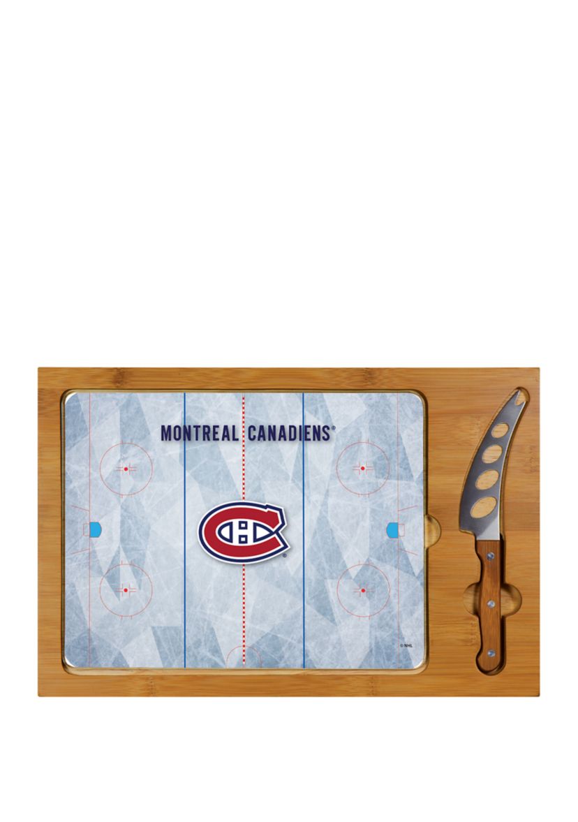 NHL Montreal Canadiens Icon Glass Top Cutting Board & Knife Set