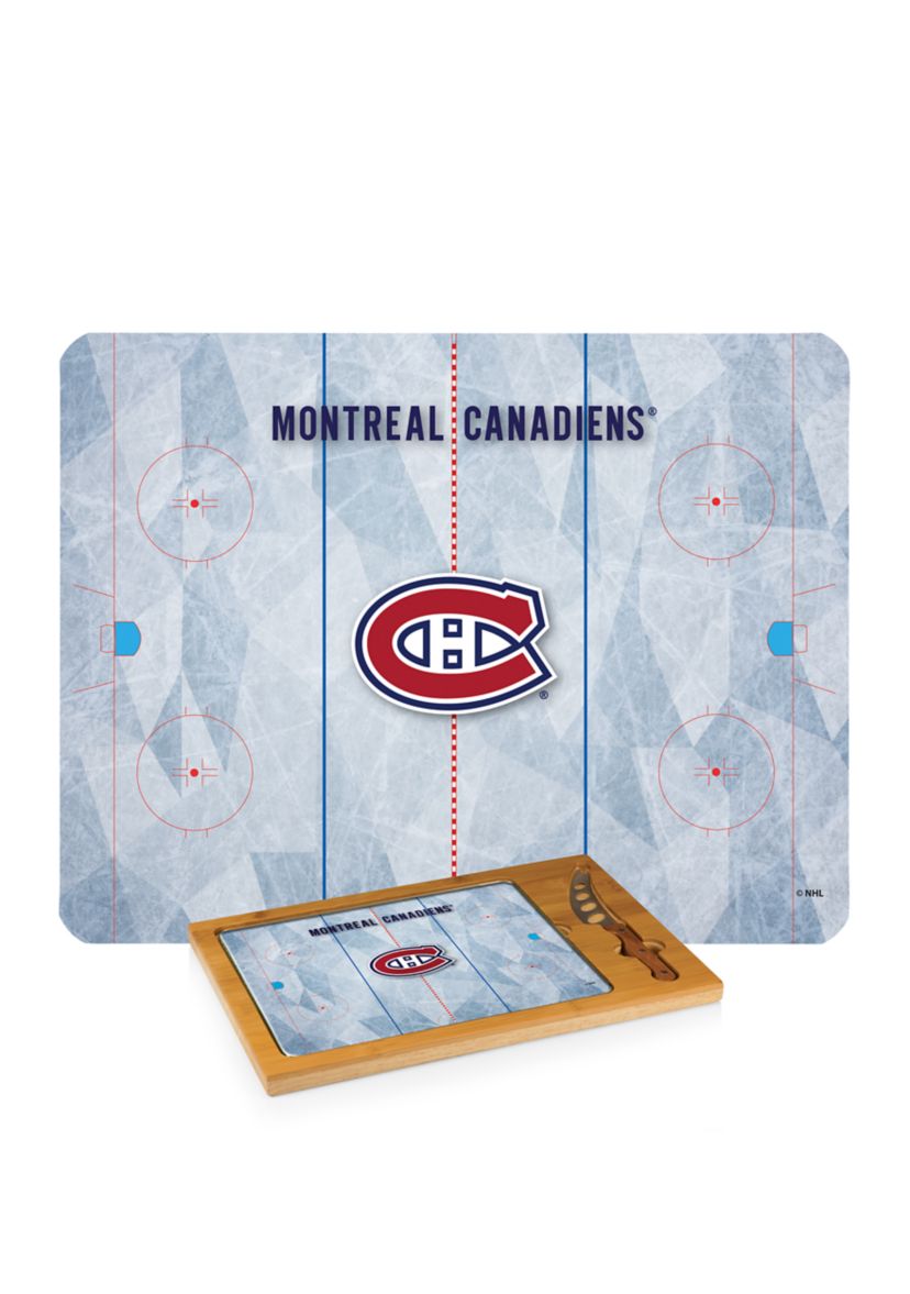 NHL Montreal Canadiens Icon Glass Top Cutting Board & Knife Set