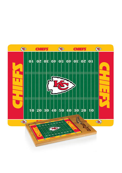 NFL Kansas City Chiefs Icon Glass Top Cutting Board & Knife Set