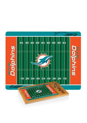 Toscana NFL Miami Dolphins Icon Glass Top Cutting Board & Knife Set