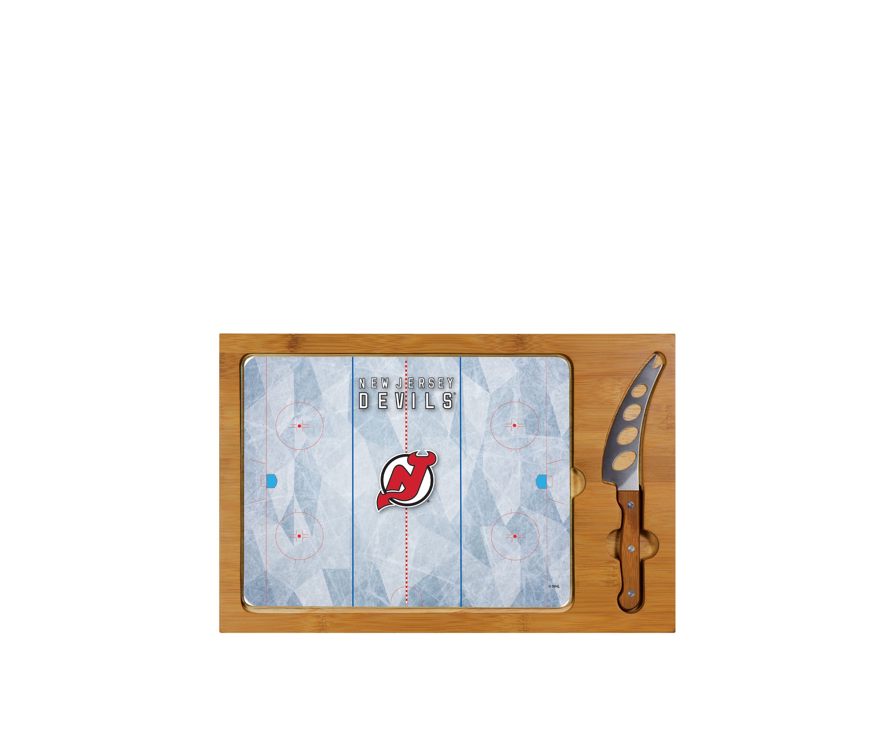 NHL New Jersey Devils Icon Glass Top Cutting Board & Knife Set