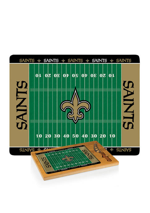 NFL New Orleans Saints Icon Glass Top Cutting Board & Knife Set