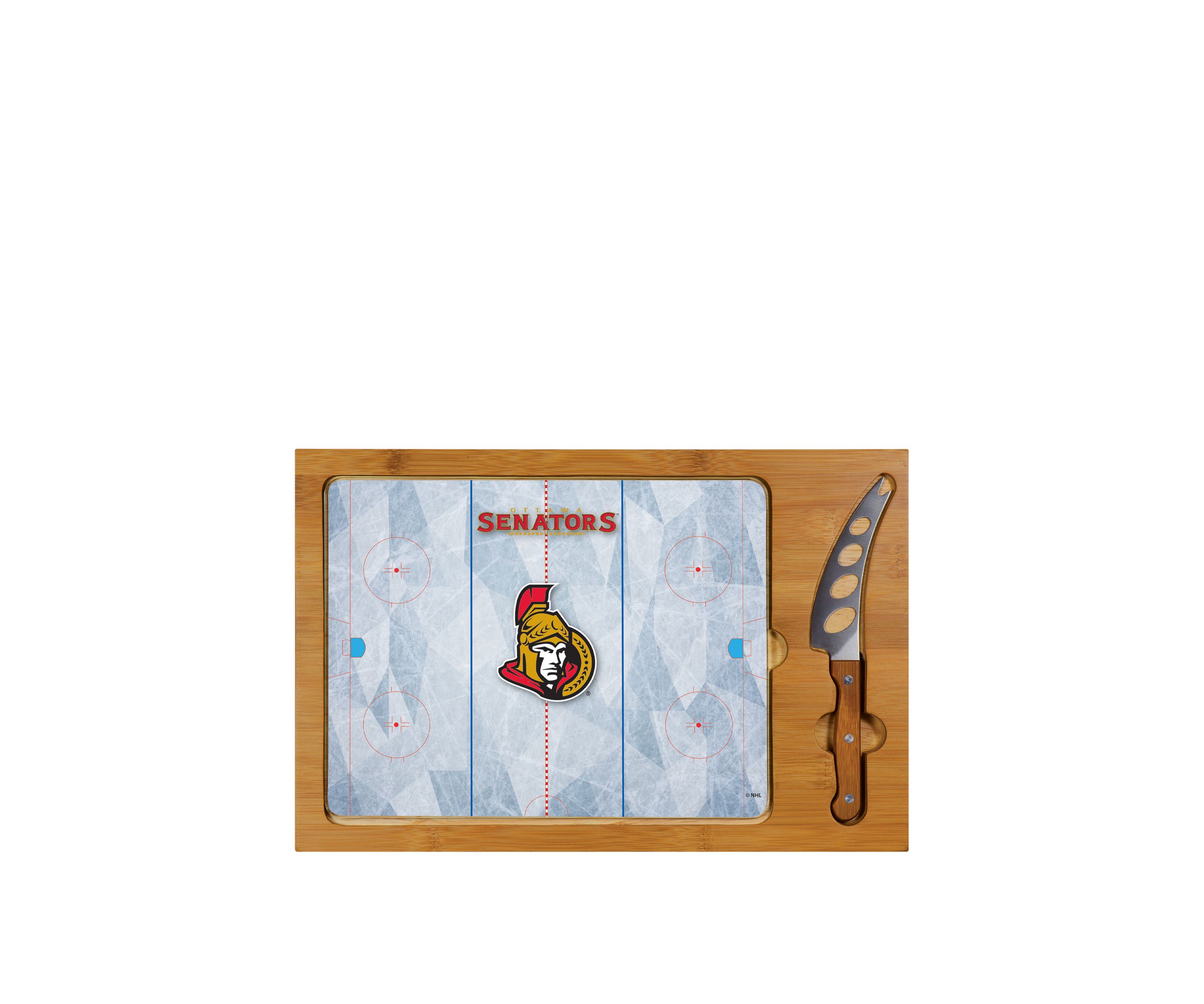 NHL Ottawa Senators Icon Glass Top Cutting Board & Knife Set