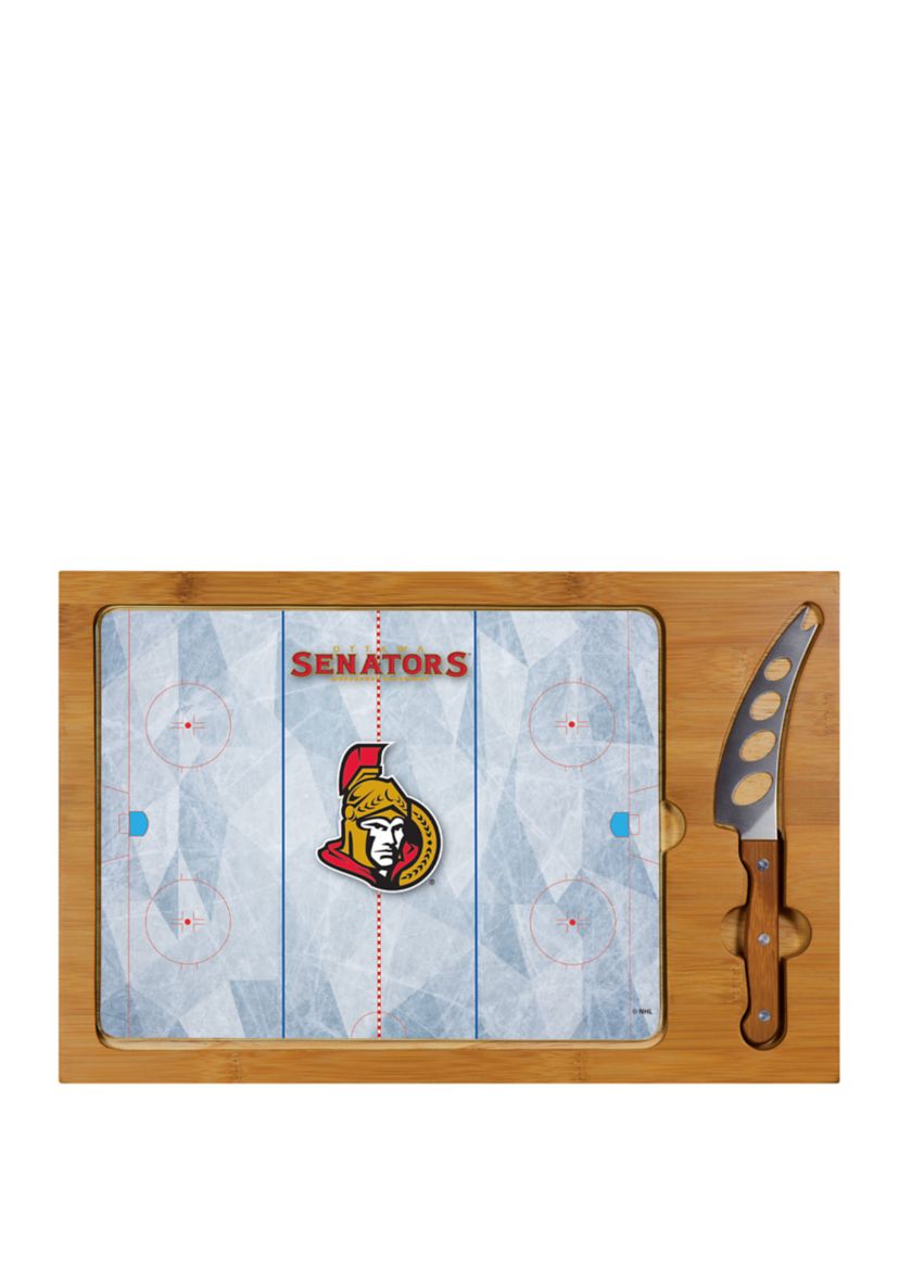 NHL Ottawa Senators Icon Glass Top Cutting Board & Knife Set