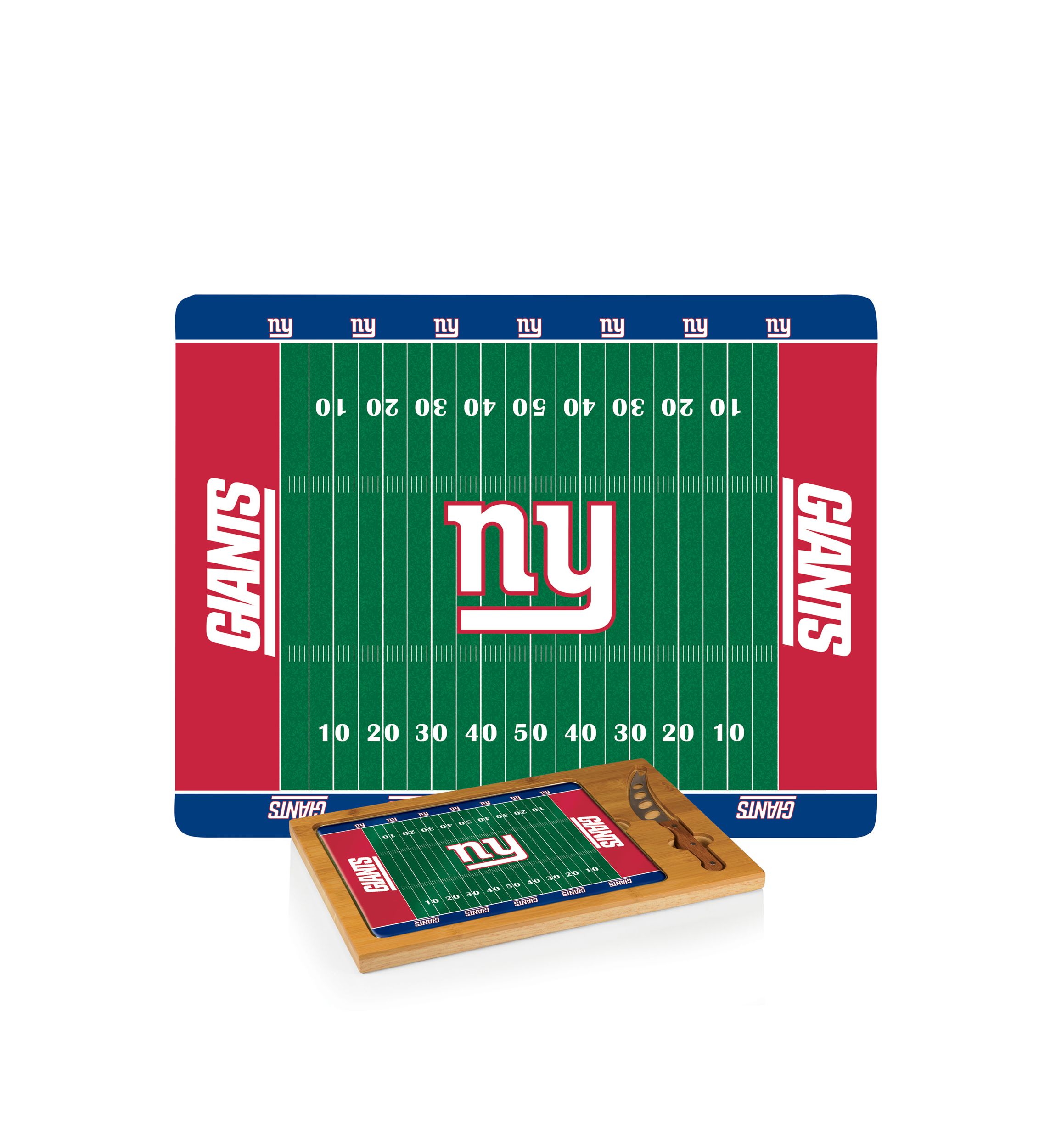 NFL New York Giants Icon Glass Top Cutting Board & Knife Set