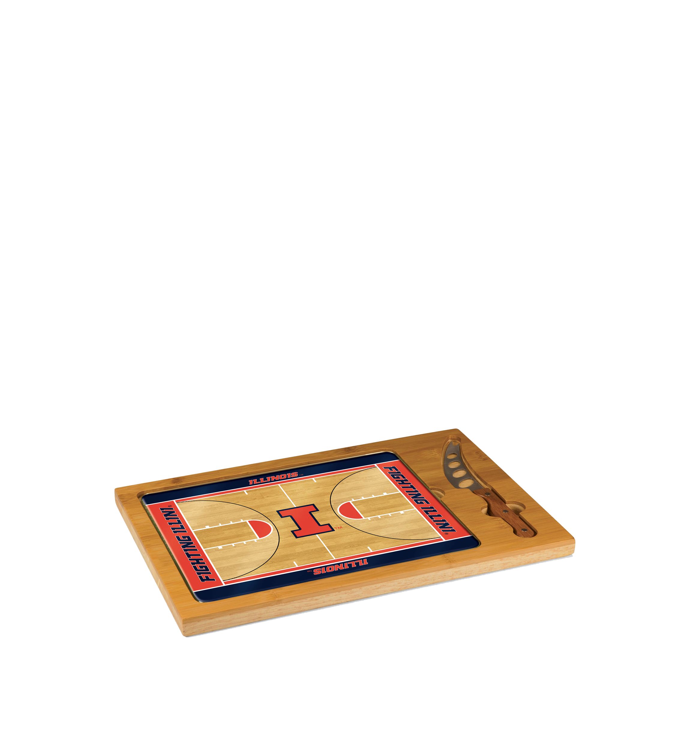 NCAA Illinois Fighting Illini Icon Glass Top Cutting Board & Knife Set