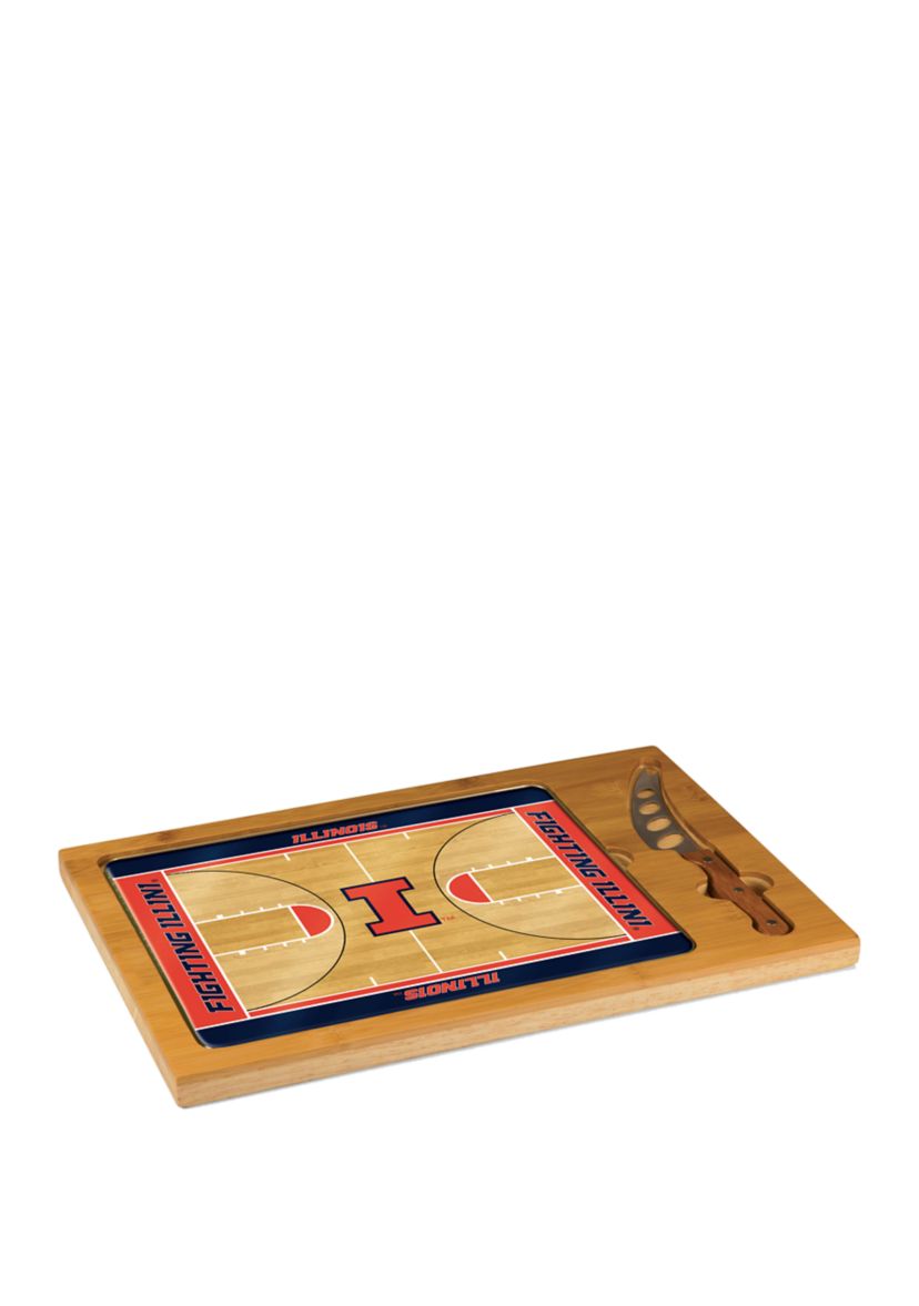 NCAA Illinois Fighting Illini Icon Glass Top Cutting Board & Knife Set