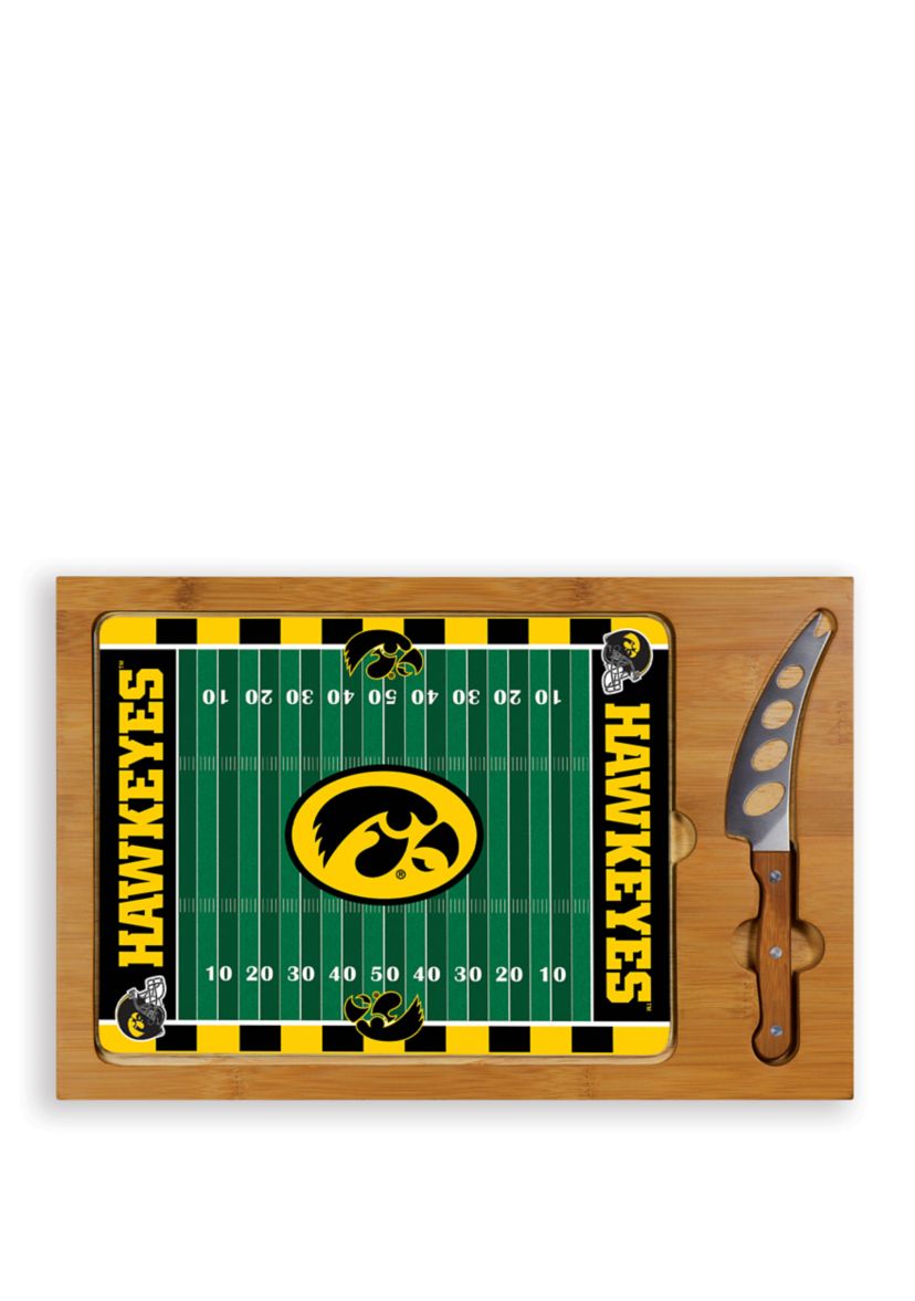 NCAA Iowa Hawkeyes Icon Glass Top Cutting Board & Knife Set