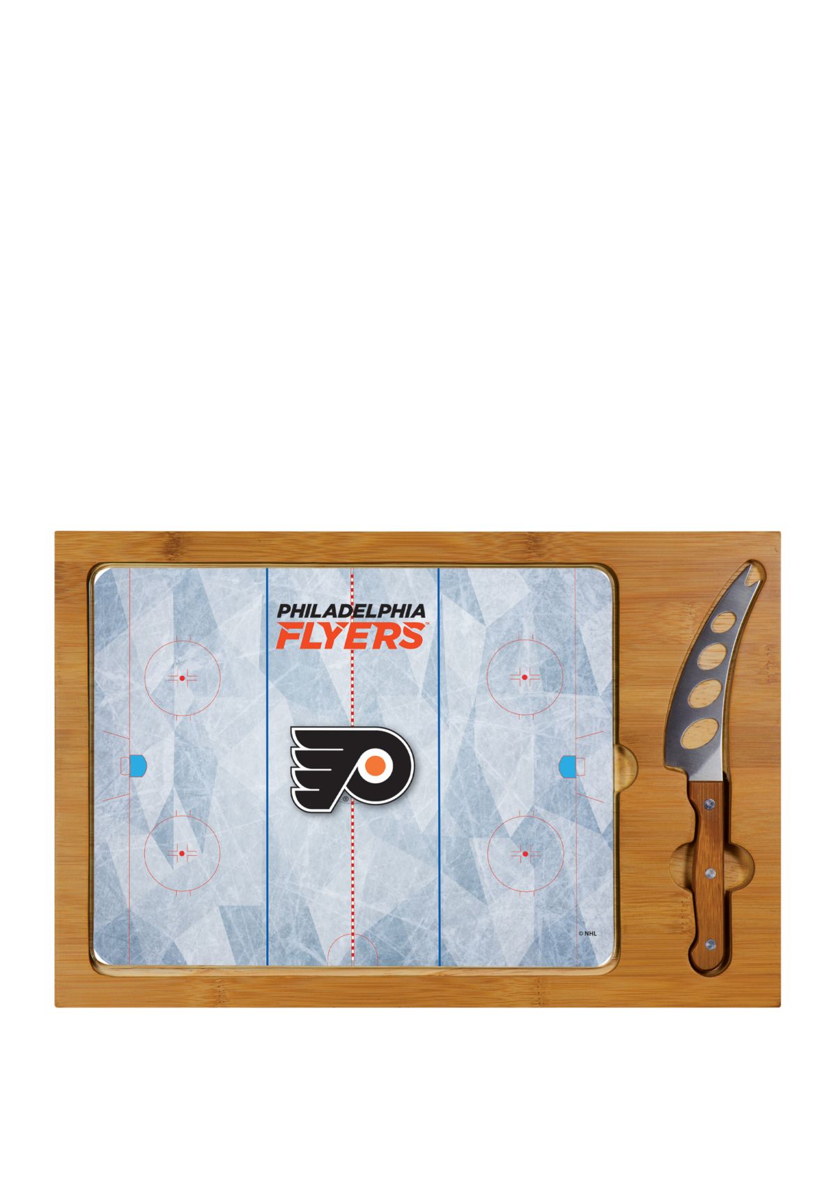 NHL Philadelphia Flyers Icon Glass Top Cutting Board & Knife Set