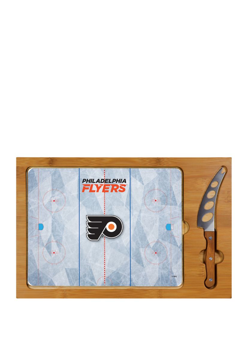 NHL Philadelphia Flyers Icon Glass Top Cutting Board & Knife Set