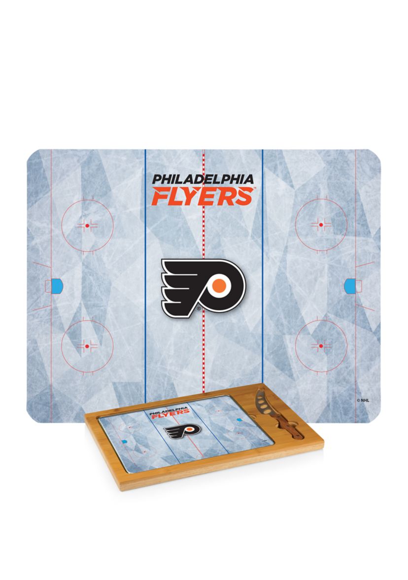 NHL Philadelphia Flyers Icon Glass Top Cutting Board & Knife Set
