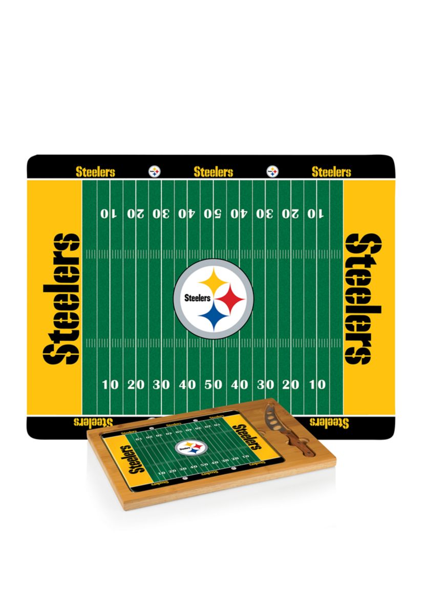 NFL Pittsburgh Steelers Icon Glass Top Cutting Board & Knife Set