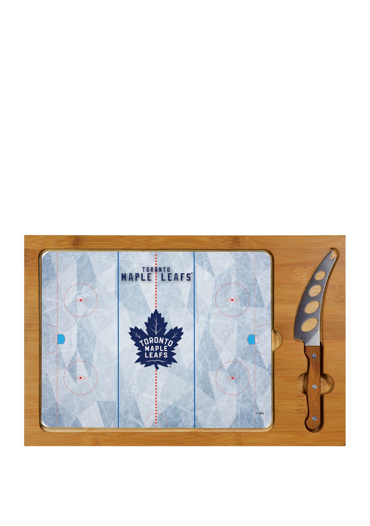 NHL Toronto Maple Leafs Icon Glass Top Cutting Board & Knife Set
