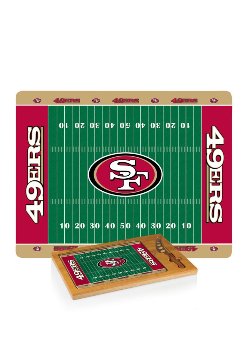 NFL San Francisco 49ers Icon Glass Top Cutting Board & Knife Set