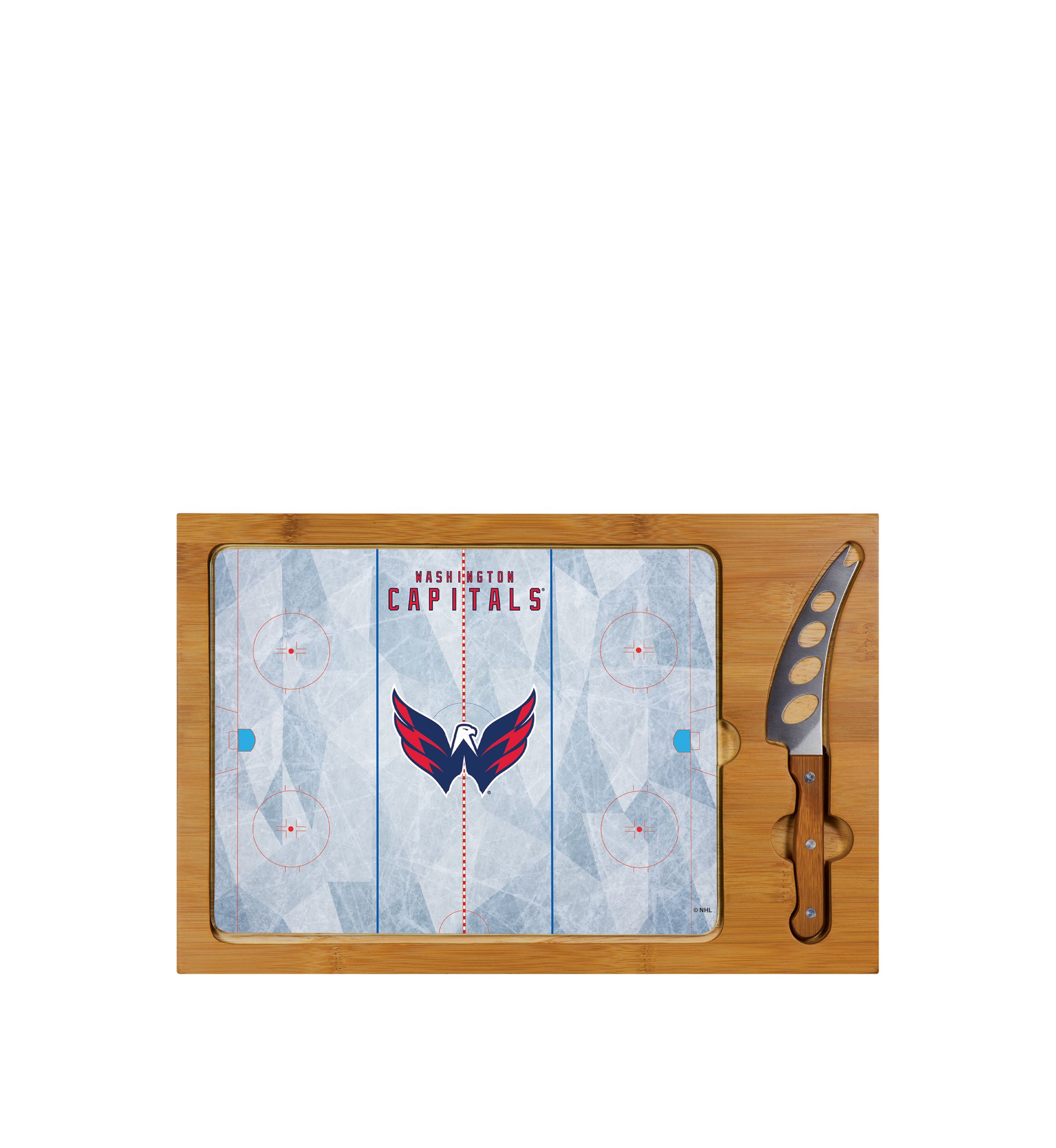 NHL Washington Capitals Icon Glass Top Cutting Board & Knife Set