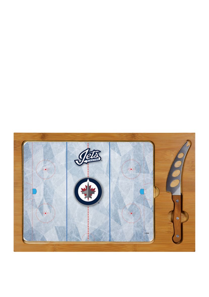 NHL Winnipeg Jets Icon Glass Top Cutting Board & Knife Set
