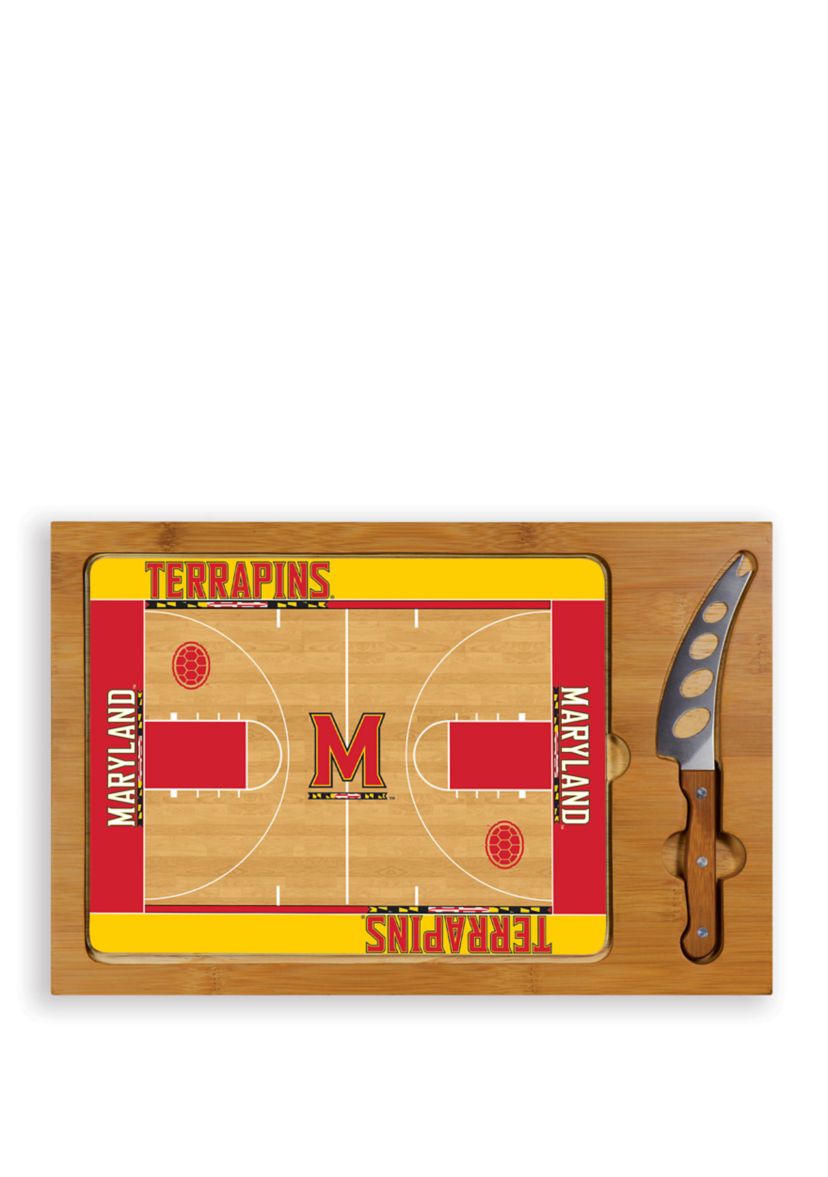 NCAA Maryland Terrapins Icon Glass Top Cutting Board & Knife Set