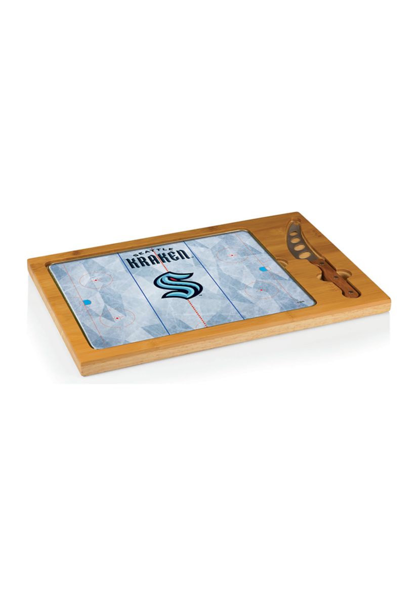 NHL Seattle Kraken Icon Glass Top Cutting Board & Knife Set