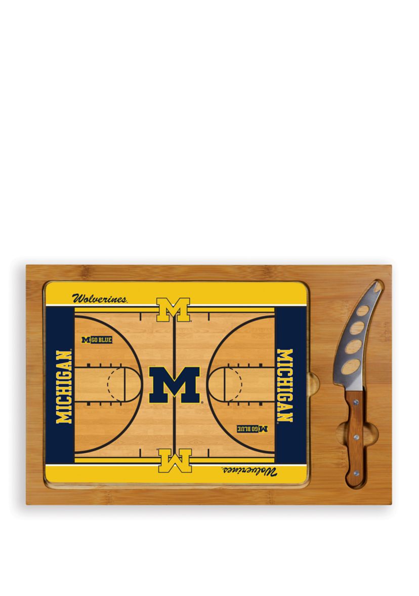 NCAA Michigan Wolverines Icon Glass Top Cutting Board & Knife Set