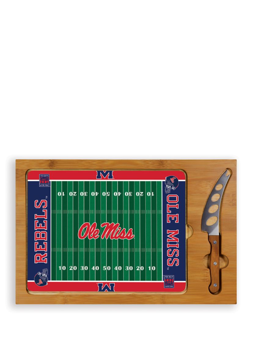 NCAA Ole Miss Rebels Icon Glass Top Cutting Board & Knife Set