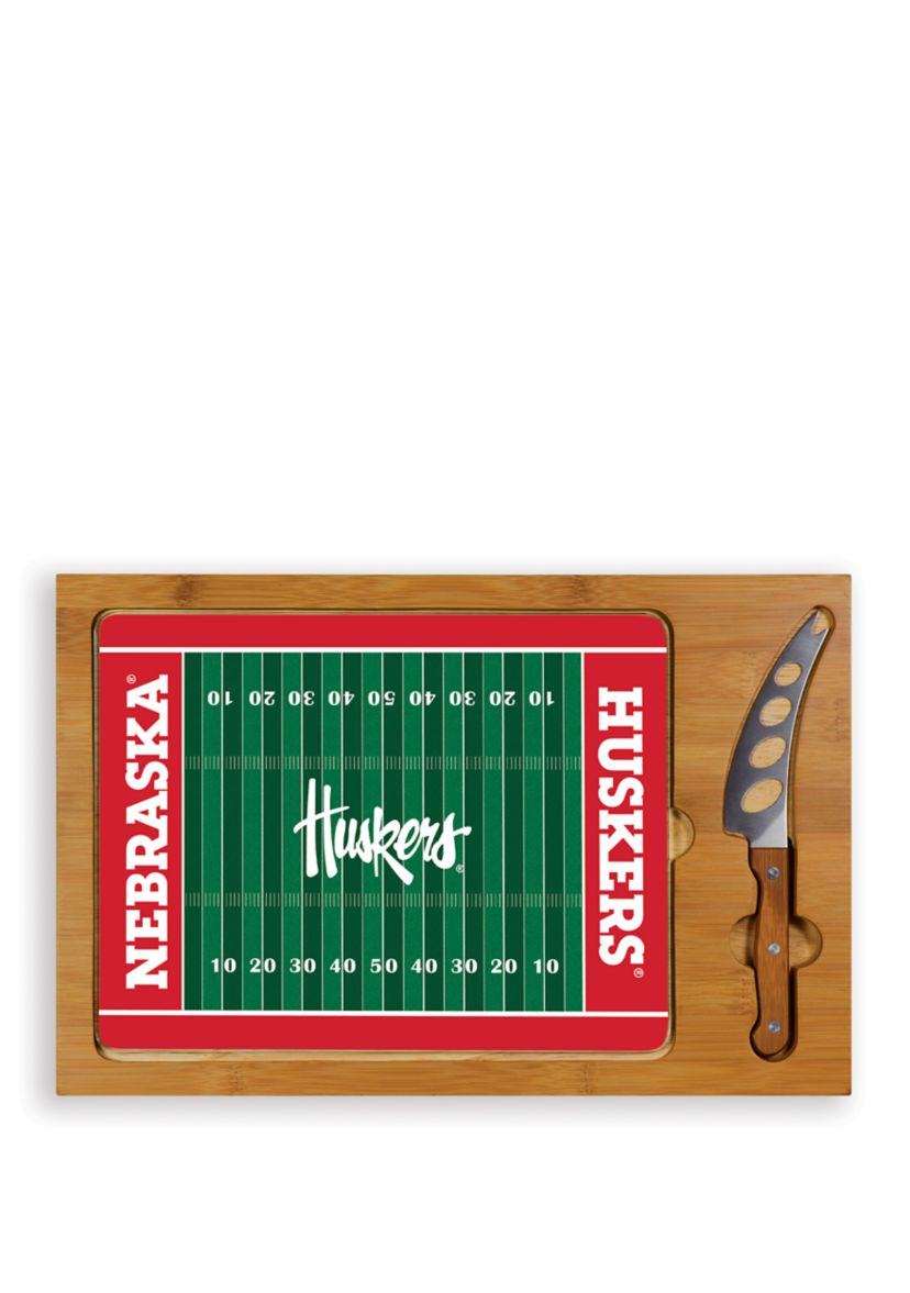 NCAA Nebraska Cornhuskers Icon Glass Top Cutting Board & Knife Set