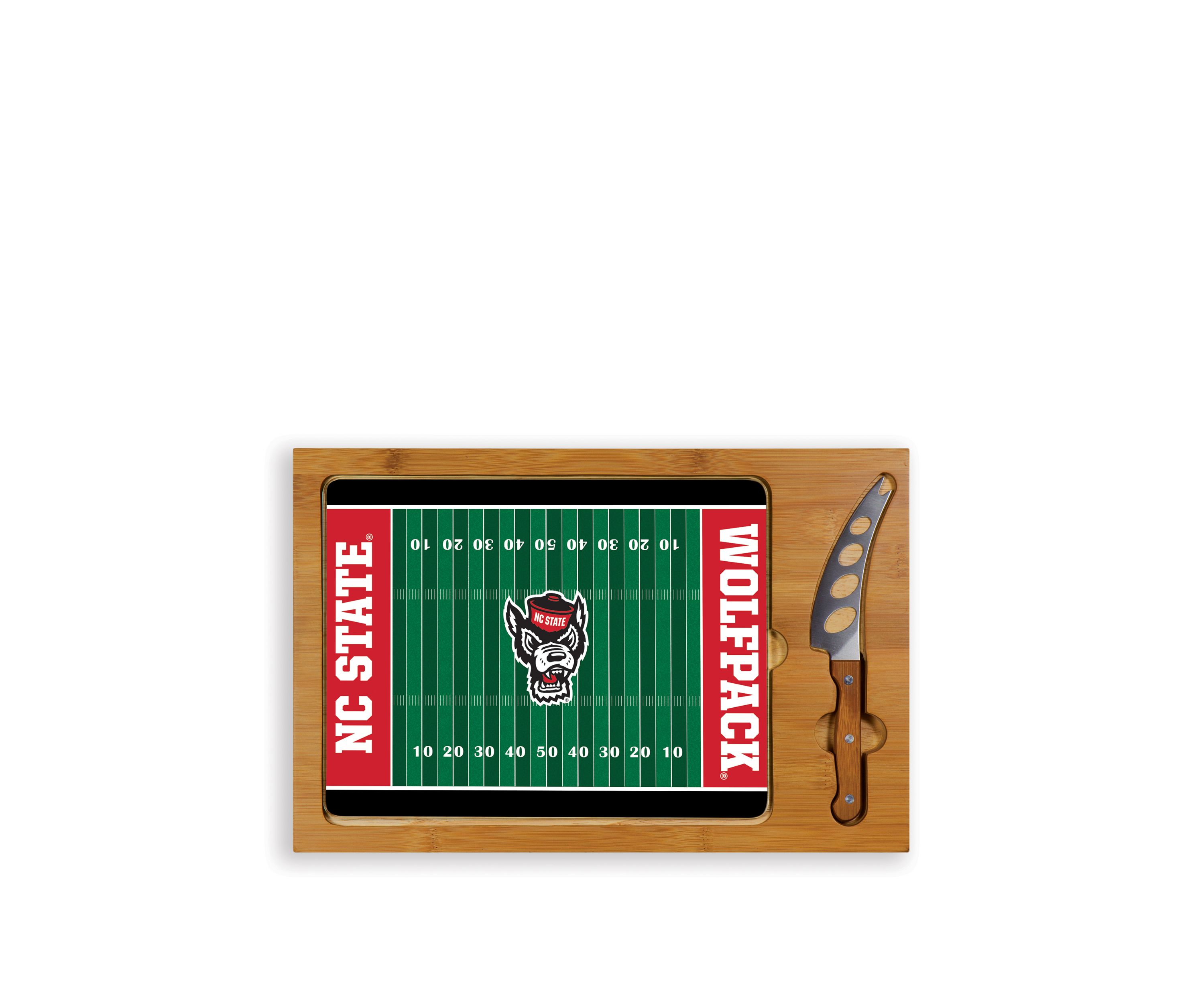 NCAA NC State Wolfpack Icon Glass Top Cutting Board & Knife Set