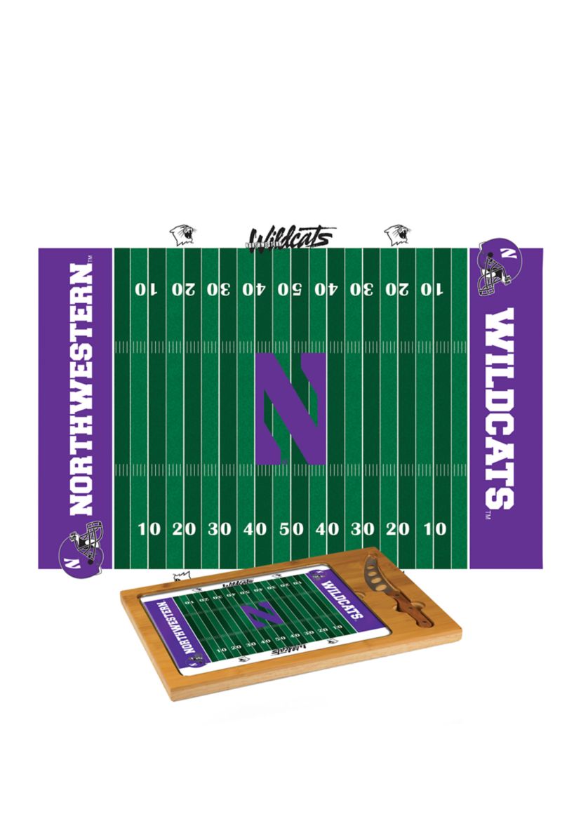 NCAA Northwestern Wildcats Icon Glass Top Cutting Board & Knife Set